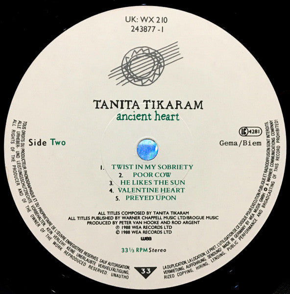 Tanita Tikaram - Ancient Heart - Used Vinyl Record image 4