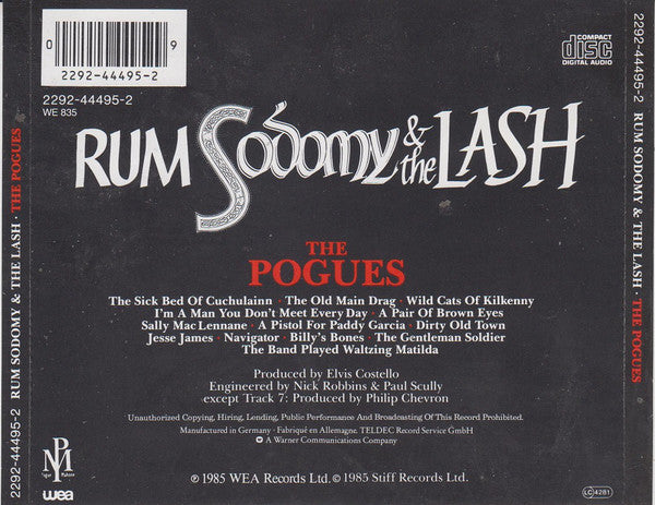 Pogues - Rum, Sodomy & The Lash - Used CD image 2