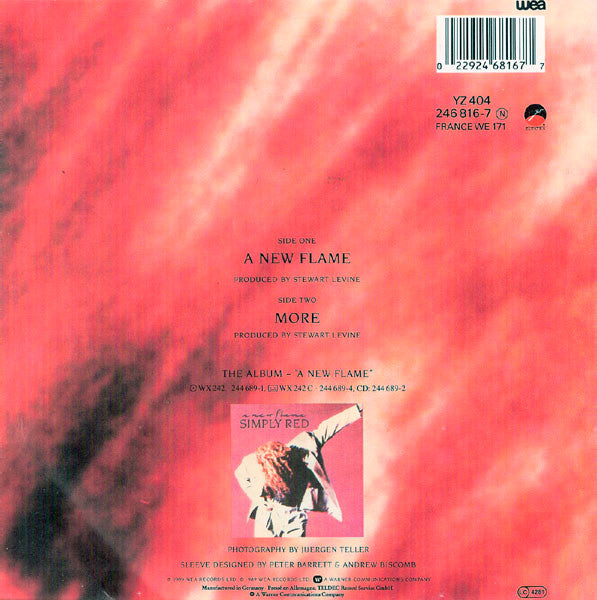 Simply Red - A New Flame - Used Vinyl Record 7" image 2