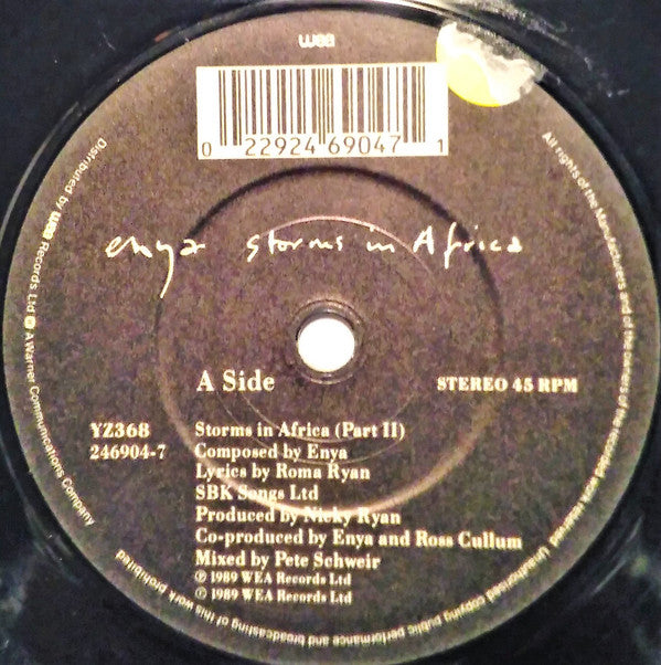 Enya - Storms In Africa - Used Vinyl Record 7" image 3