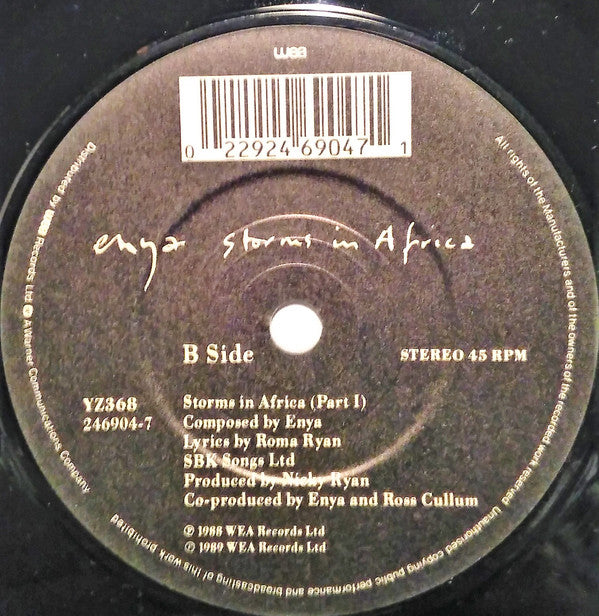Enya - Storms In Africa - Used Vinyl Record 7" image 4