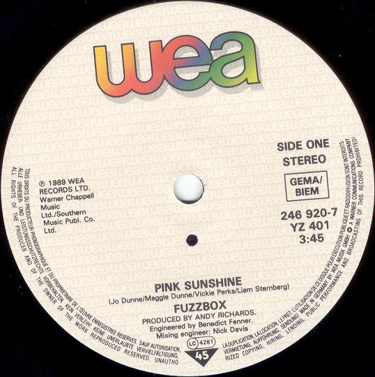 We've Got A Fuzzbox - Pink Sunshine - Used Vinyl Record 7" image 7