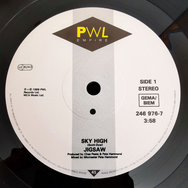 Jigsaw - Sky High - Used Vinyl Record 7" image 2