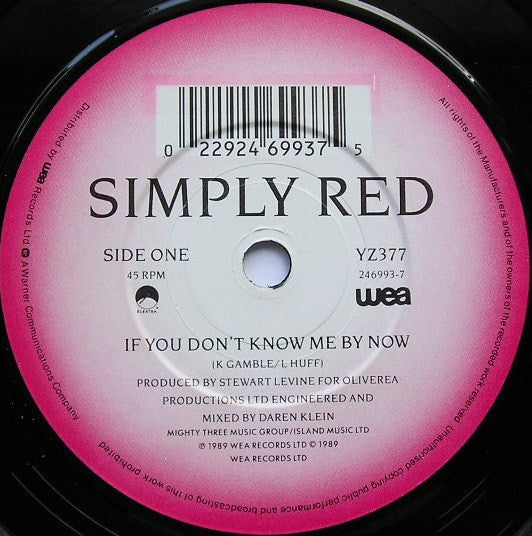 Simply Red - If You Don't Know Me By Now - Used Vinyl Record 7" image 3