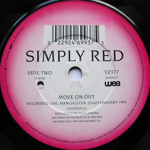 Simply Red - If You Don't Know Me By Now - Used Vinyl Record 7" image 4