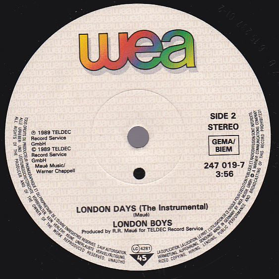 London Boys - London Nights - Used Vinyl Record 7" image 4