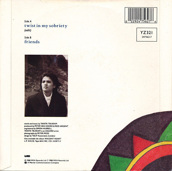 Tanita Tikaram - Twist In My Sobriety - Used Vinyl Record 7" image 2