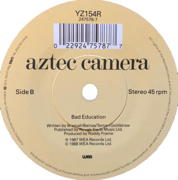 Aztec Camera - Deep & Wide & Tall - Used Vinyl Record 7" image 4