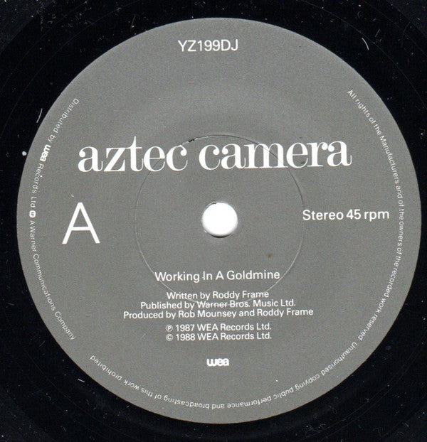 Aztec Camera - Working In A Goldmine - Used Vinyl Record 7" image 3