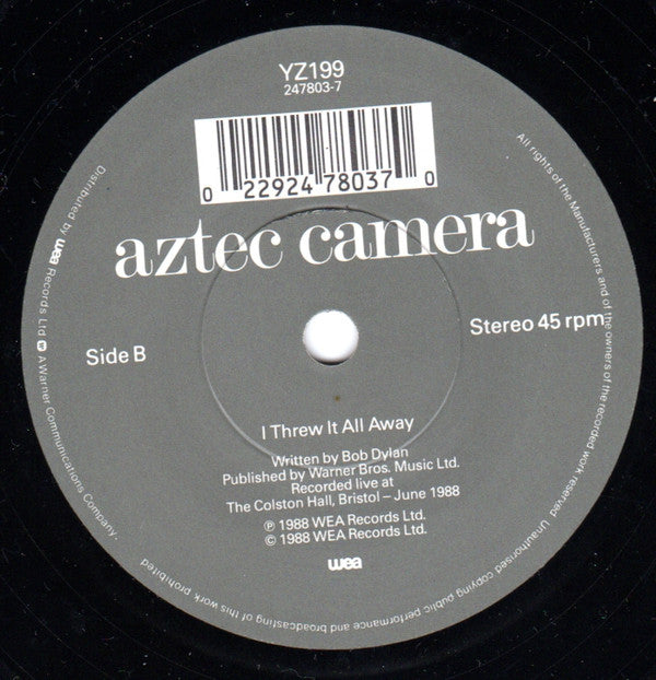 Aztec Camera - Working In A Goldmine - Used Vinyl Record 7" image 4