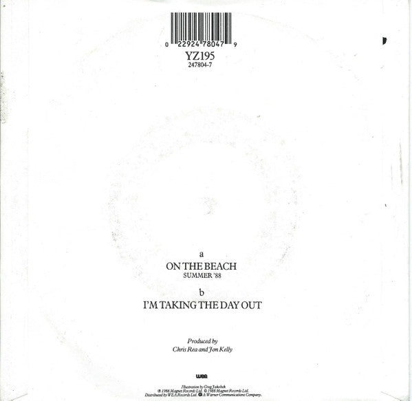 Chris Rea - On The Beach (Summer '88) - Used Vinyl Record 7" image 6