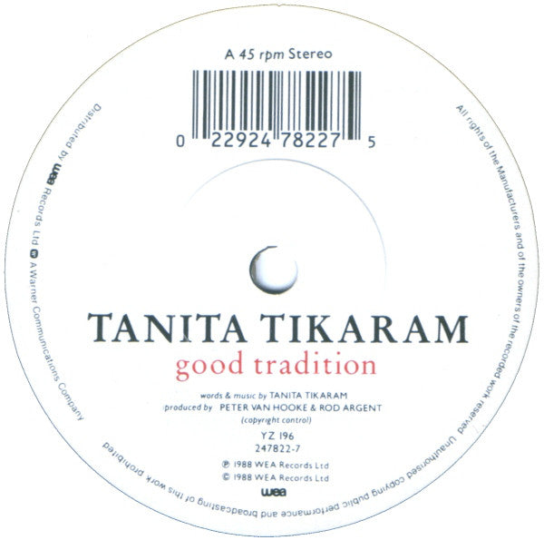 Tanita Tikaram - Good Tradition - Used Vinyl Record 7" image 3