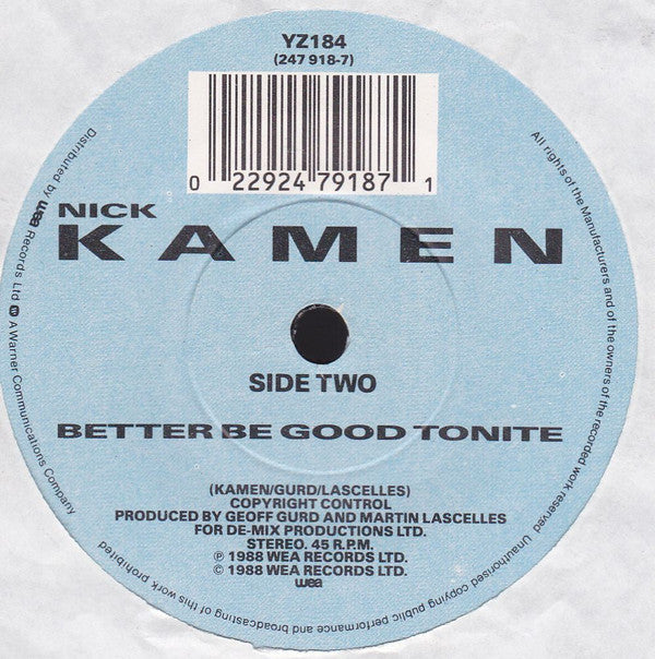 Nick Kamen - Tell Me - Used Vinyl Record 7" image 4