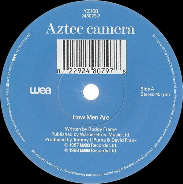 Aztec Camera - How Men Are - Used Vinyl Record 7" image 7