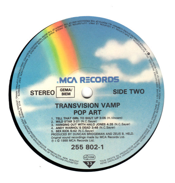 Transvision Vamp - Pop Art - Used Vinyl Record image 4