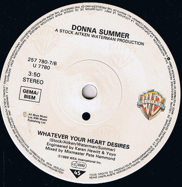 Donna Summer - This Time I Know It's For Real - Used Vinyl Record 7" image 4