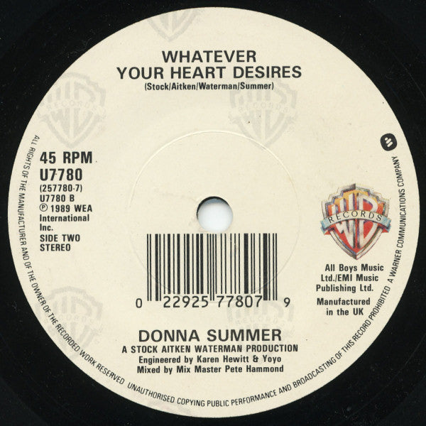 Donna Summer - This Time I Know It's For Real - Used Vinyl Record 7" image 8