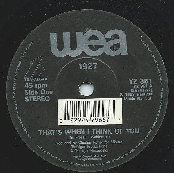 1927 - That's When I Think Of You - Used Vinyl Record 7" image 3