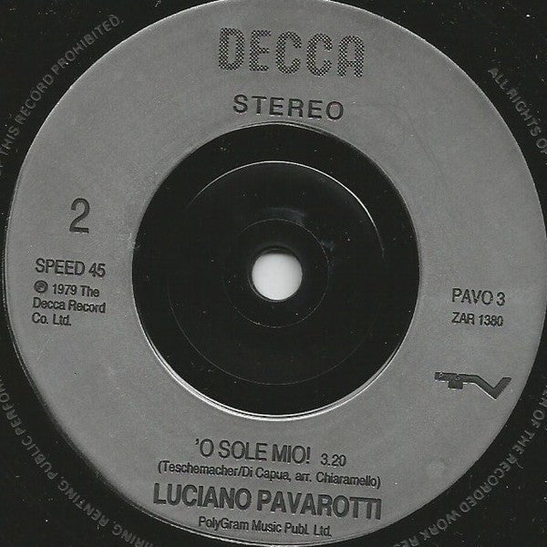 Luciano Pavarotti - Nessun Dorma - Used Vinyl Record 7" image 4