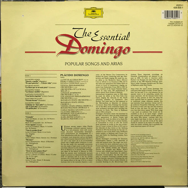 Placido Domingo - Essential Domingo Popular Songs And Arias - Used Vi image 2