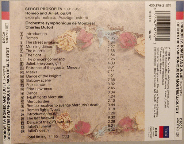 Sergei Prokofiev - Romeo And Juliet, Op. 64 - Excerpts - Used CD image 2