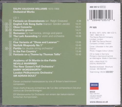 Ralph Vaughan Willia - Vaughan Williams: Greensleeves Etc. (Marriner/ W image 2