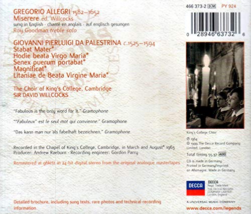 Gregorio Allegri - Allegri: Miserere / Palestrina: Stabat Mater · Lita image 2