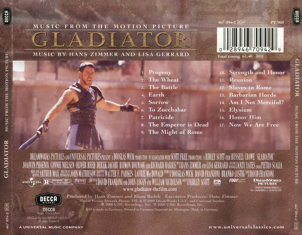 Hans Zimmer - Gladiator (Music From The Motion Picture) - Used CD image 2