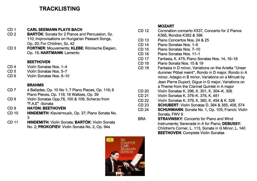 Carl Seemann - : Complete Deutsche Grammophon Recordings - CD image 3