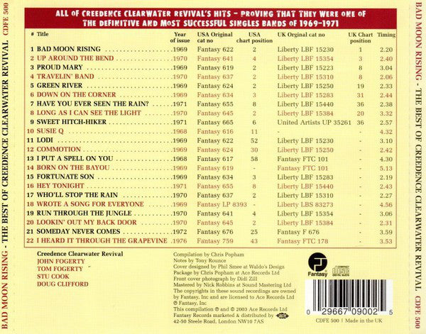 Creedence Clearwater - Bad Moon Rising - The Best Of - Used CD image 2