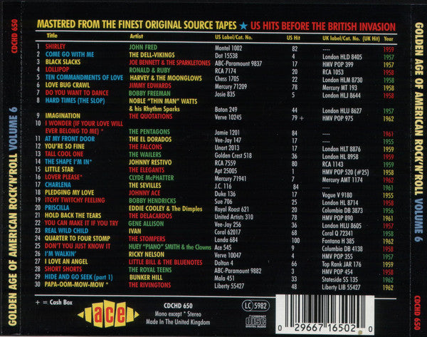 VARIOUS ARTISTS - GOLDEN AGE OF AMERICAN R'N'R V - CD image 2