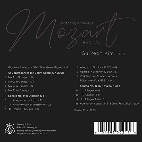 SU YEON KIM - WOLFGANG AMADEUS MOZART RECITA - CD image 2