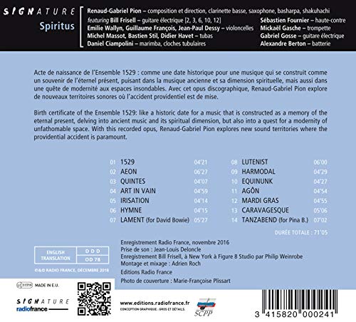 RENAUD PION  ENSEMBL - SPIRITUS - CD image 2