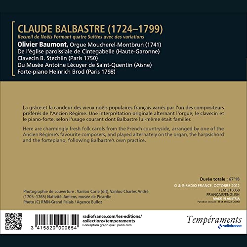 Olivier Baumont - Balbastre: Quatre suites de No?ls CD - CD image 2