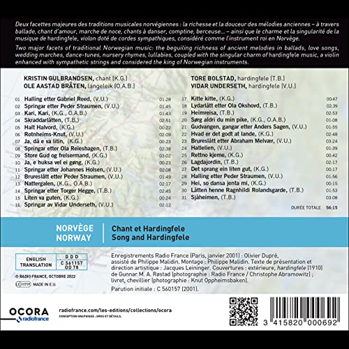 VIDAR UNDERSETH; KRI - NORWAY / SONG & HARDINGFELE - CD image 2