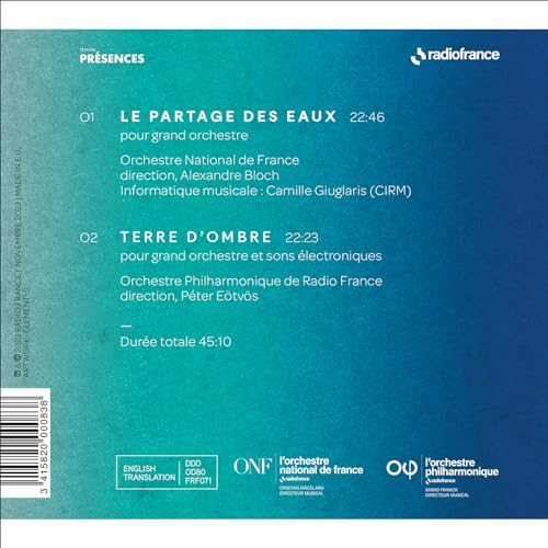 POUR GRANDE ORCHESTR - TRISTAN MURAIL LE PARTAGES DE - CD image 2
