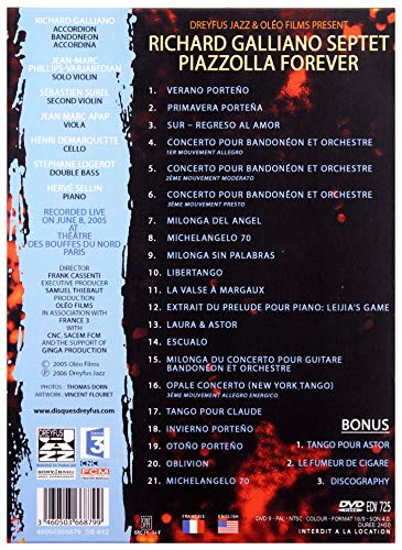 Richard Galliano Sep - Piazzolla Forever En Concert - DVD image 2