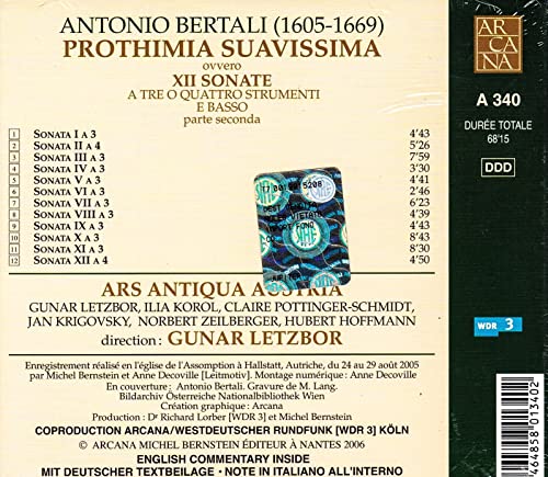 Antonio Bertali - Prothimia Suavissima, Parte Seconda - CD image 4