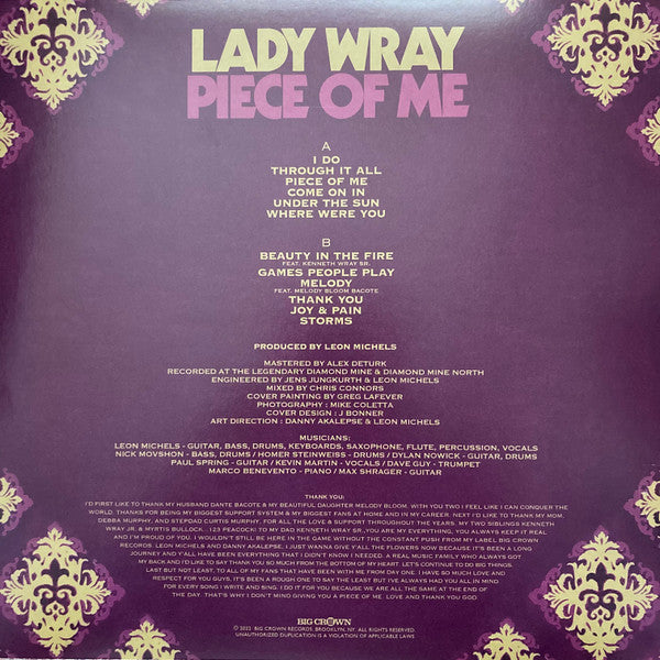 LADY WRAY - PIECE OF ME - Vinyl Record VL image 2