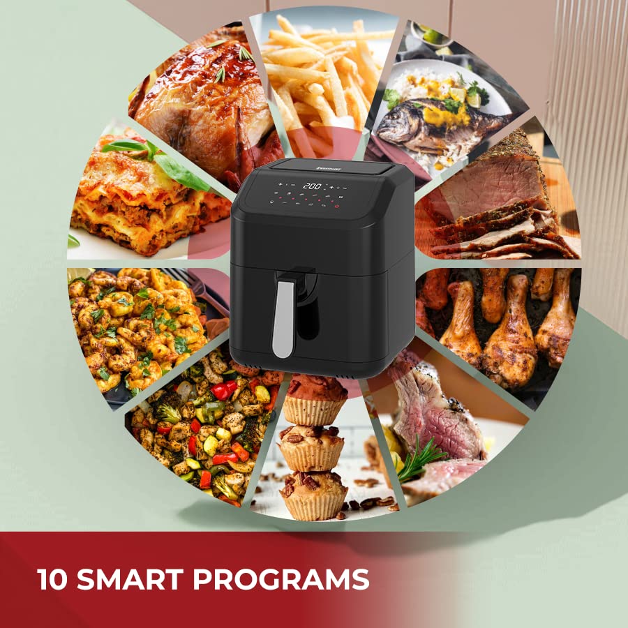 Westpoint 5L Digital Air Fryer 1400-1600W (Black-Silver Accents) (UK image 2