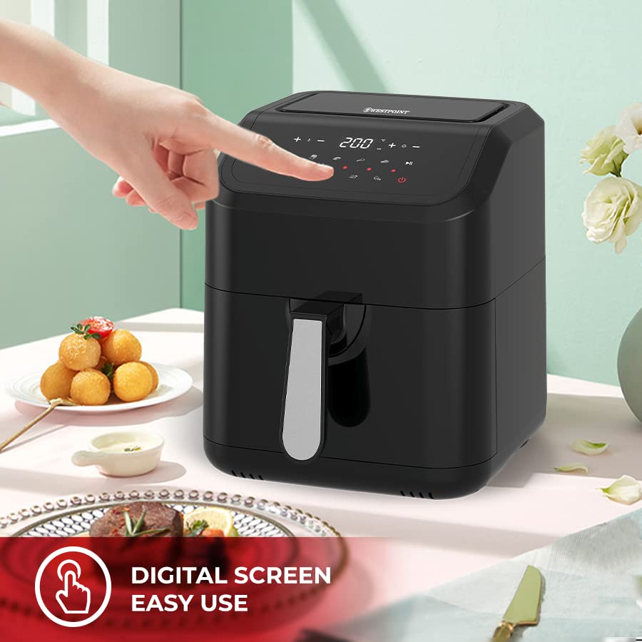 Westpoint 5L Digital Air Fryer 1400-1600W (Black-Silver Accents) (UK image 3