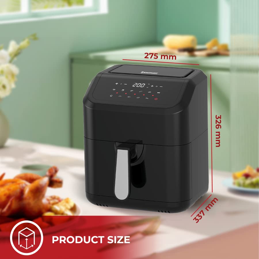 Westpoint 5L Digital Air Fryer 1400-1600W (Black-Silver Accents) (UK image 6