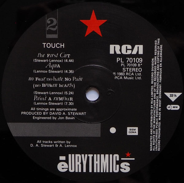 Eurythmics - Touch - Used Vinyl Record image 4