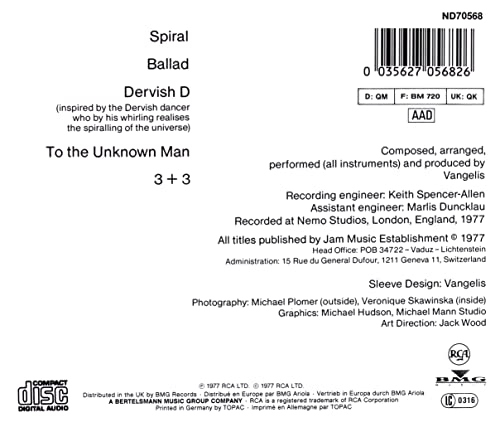 Vangelis - Spiral - CD image 2