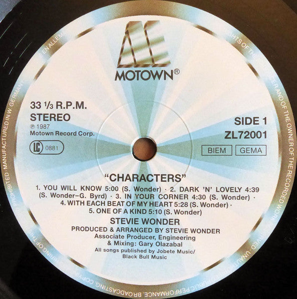 Stevie Wonder - Characters - Used Vinyl Record image 5