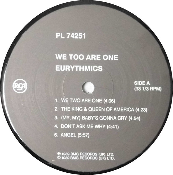 Eurythmics - We Too Are One - Used Vinyl Record image 4