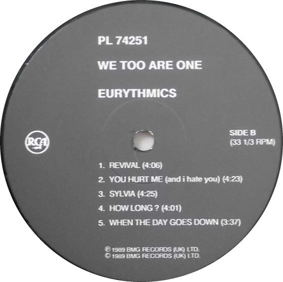 Eurythmics - We Too Are One - Used Vinyl Record image 5