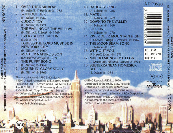 Harry Nilsson - Without Her - Without You - The Very Best Of Nilsson image 2