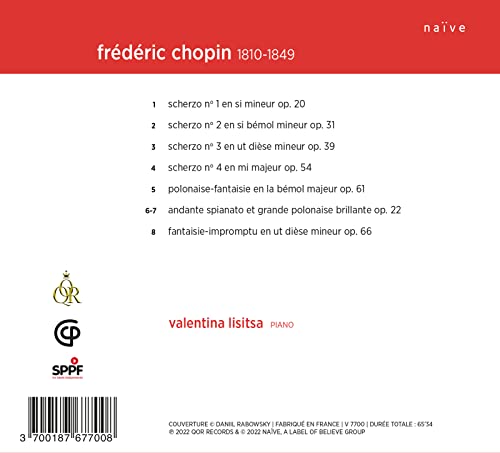 VALENTINA LISITSA - CHOPIN: SCHERZOS & OTHER PIANO WORKS - CD ALBUM image 2