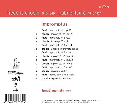 ISMAEL MARGAIN - CHOPIN & FAURE: IMPROMPTUS - CD ALBUM image 2